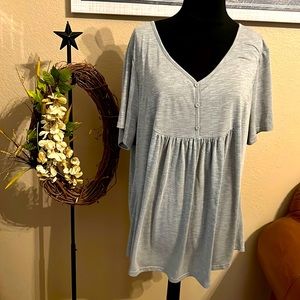 Grey smocked t-shirt